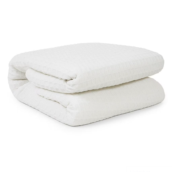 TRITEX 380 GSM Cotton Blanket Single Size – Soft, Breathable & Lightweight Warm Blanket, White