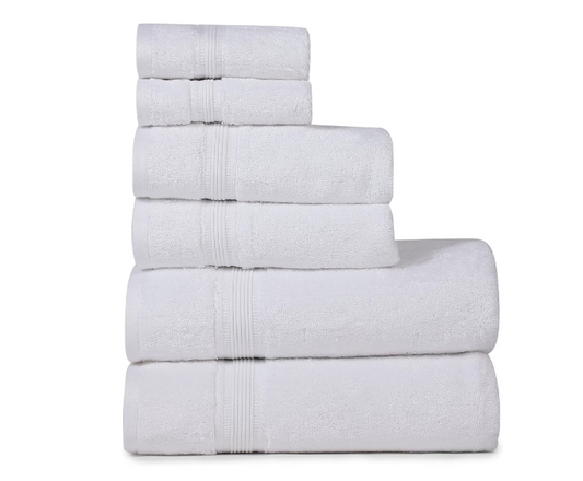 Tritex Luxury 6-Piece Cotton Towel Set 600 GSM White – Ultra Soft, Quick Dry & Highly Absorbent Bathroom Towels