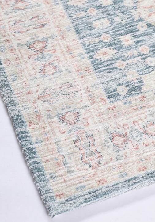 Machine Washable Vintage Medallion Area Rug, Poly Viscose & Cotton, 1600 GSM, 27 x 45 Inch, Single Piece