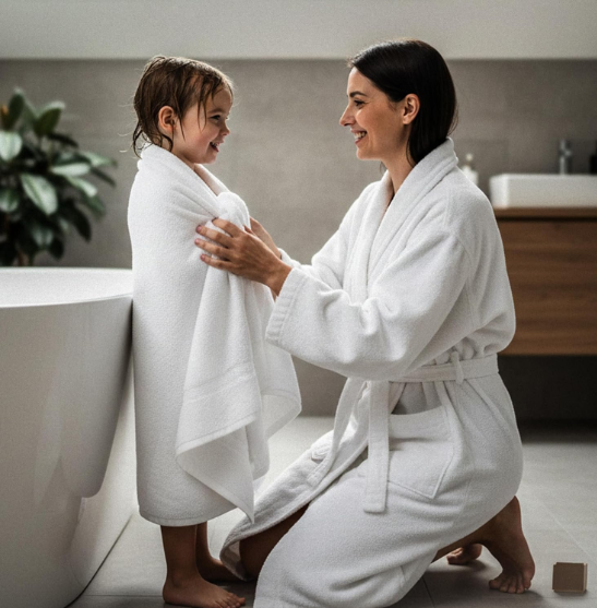 Tritex Luxury Cotton Bath Towels Set of 3 – 500 GSM Soft & Highly Absorbent Towels, White