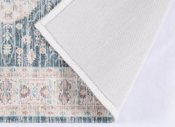 Machine Washable Vintage Medallion Area Rug, Poly Viscose & Cotton, 1600 GSM, 27 x 45 Inch, Single Piece