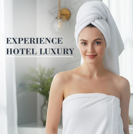 Tritex Luxury Cotton Bath Towels Set of 3 – 500 GSM Soft & Highly Absorbent Towels, White