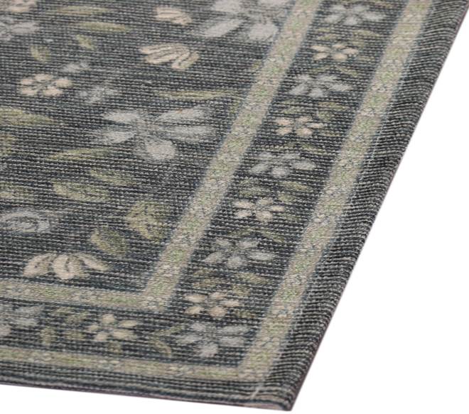 Floral Runner Rug, Poly Viscose & Cotton, 24 x 60 Inch, 1600 GSM, Single Piece