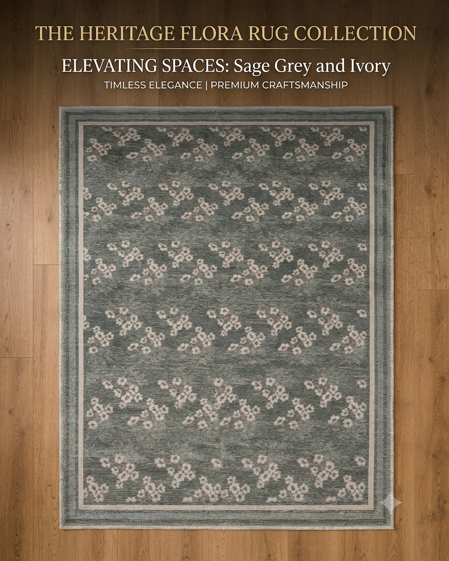 Grey Floral Table Runner 28x48 Inch | Poly Viscose Cotton | 1600 GSM Decorative Dining Table Runner