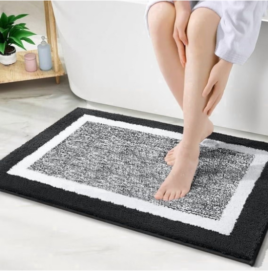 Tritex 20x30 Dark Grey Microfiber Bath Rug | Soft Non-Slip Absorbent Bath Mat