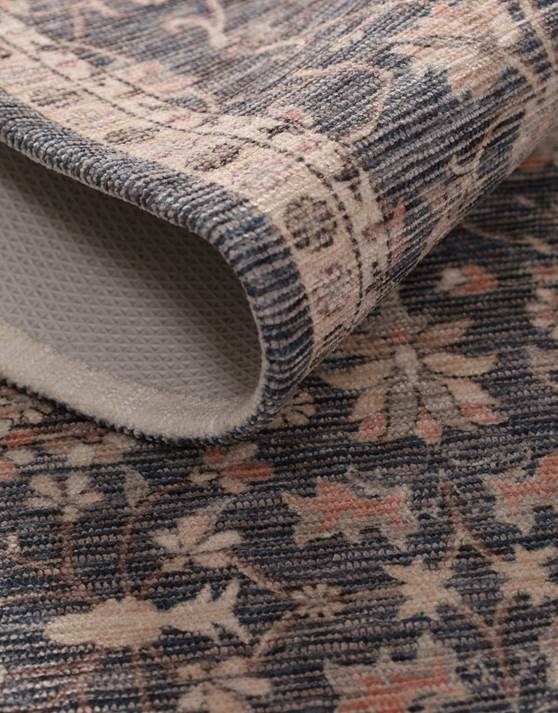 Vintage Floral Area Rug, Poly Viscose & Cotton, 1600 GSM, 28 x 48 Inch, Single Piece
