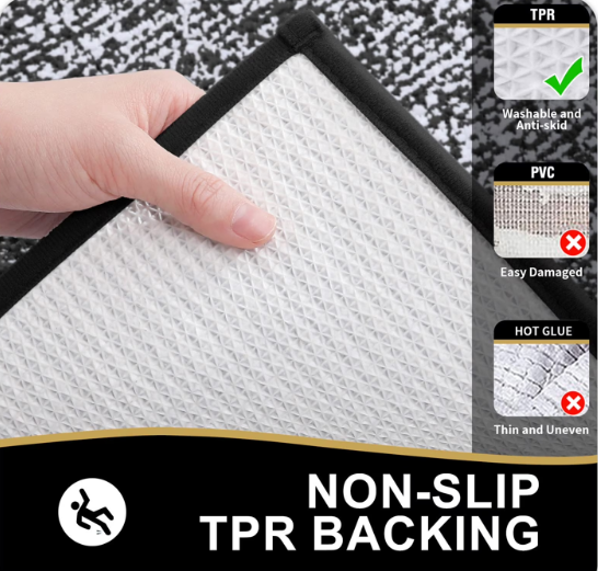 Tritex 20x30 Dark Grey Microfiber Bath Rug | Soft Non-Slip Absorbent Bath Mat