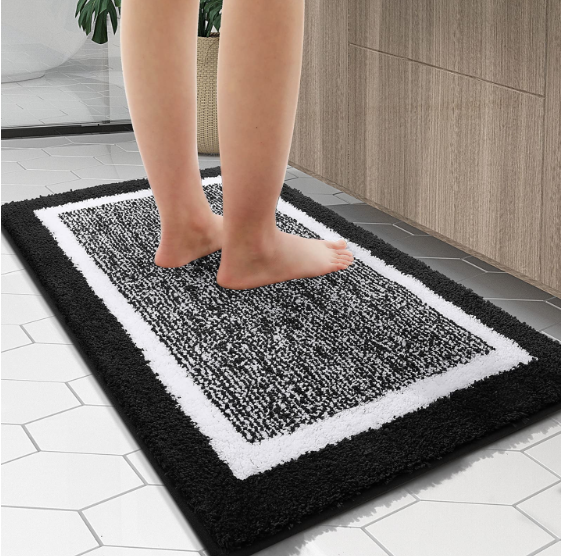 Tritex 20x30 Dark Grey Microfiber Bath Rug | Soft Non-Slip Absorbent Bath Mat
