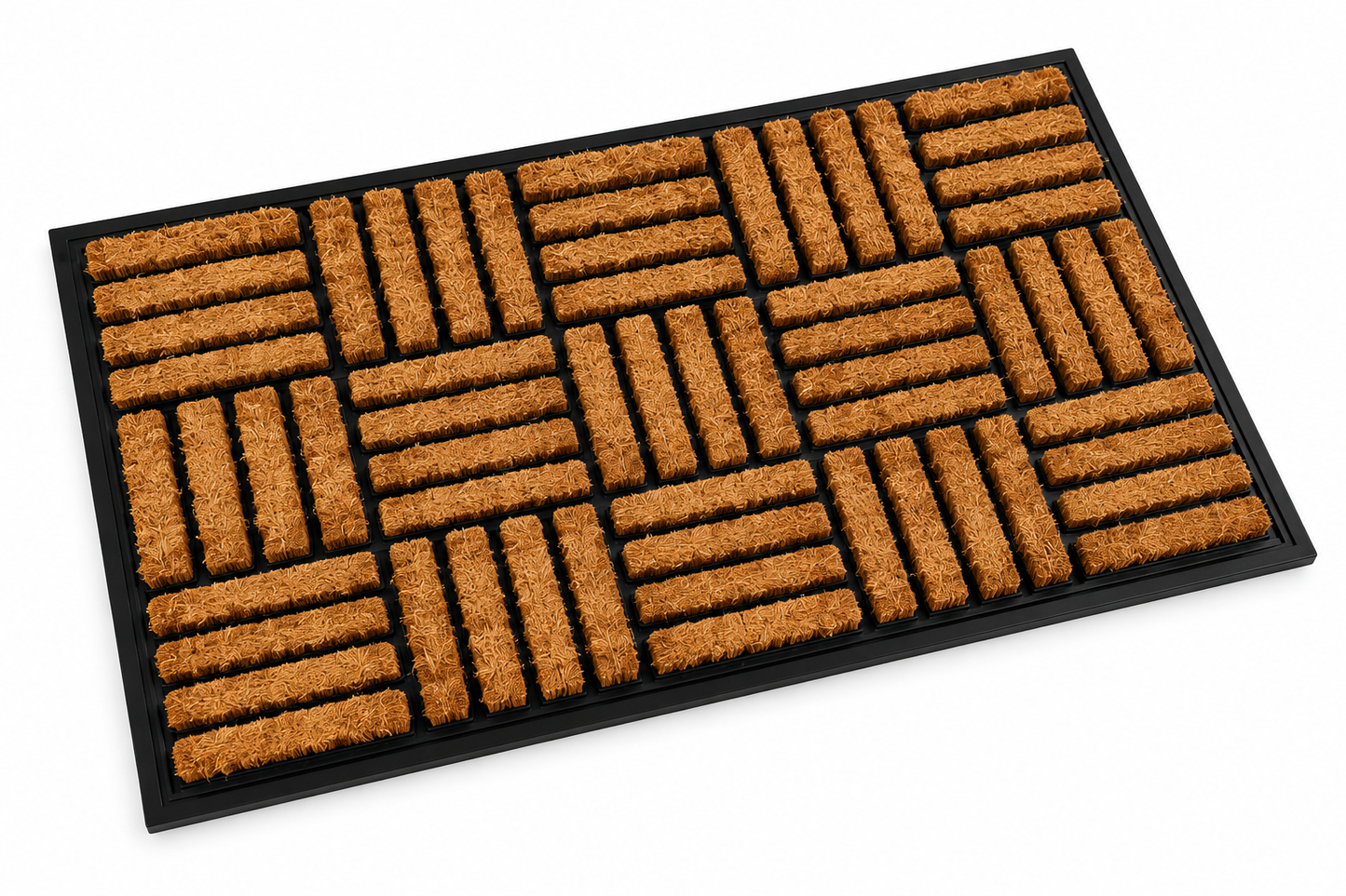 TRITEX Coir & Rubber Doormat – Durable Anti-Slip Dirt Scraping Entry Mat, Black
