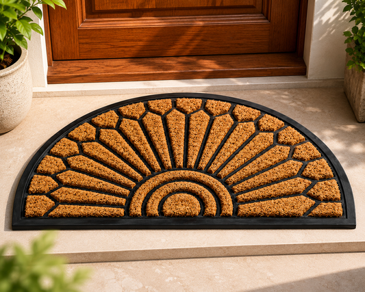 TRITEX Half Moon Coir Doormat – Durable, Anti-Slip & Dirt Trapping Entry Mat, Scroll Design