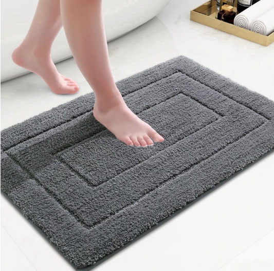 Tritex 16x24 Dark Grey Microfiber Bath Rug | Soft Non-Slip Absorbent Bath Mat