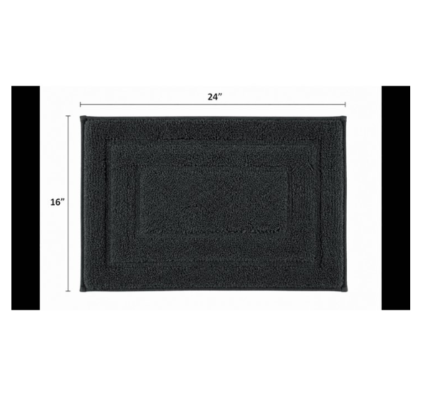 Tritex 16x24 Dark Grey Microfiber Bath Rug | Soft Non-Slip Absorbent Bath Mat