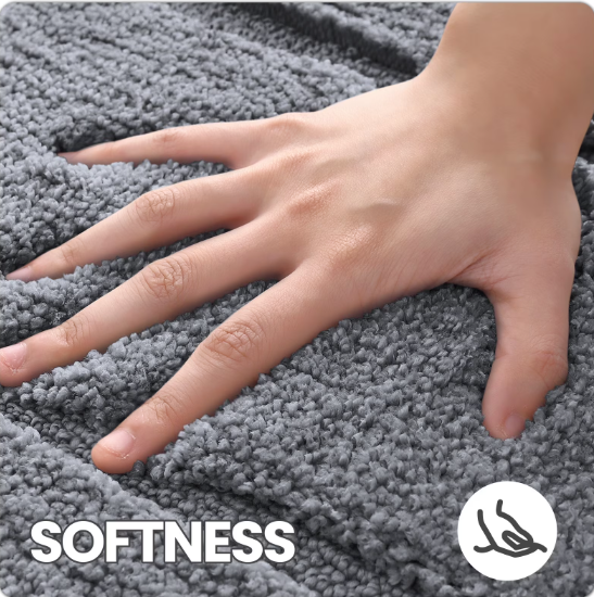 Tritex 16x24 Dark Grey Microfiber Bath Rug | Soft Non-Slip Absorbent Bath Mat