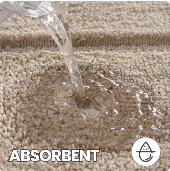 Tritex 16x24 Mousse Microfiber Bathroom Rug | Soft Non-Slip Absorbent Bath Mat