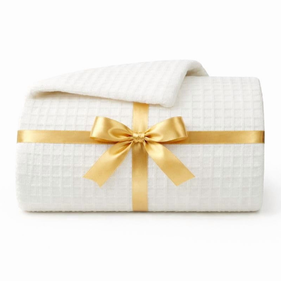 TRITEX 380 GSM Cotton Blanket Single Size – Soft, Breathable & Lightweight Warm Blanket, White