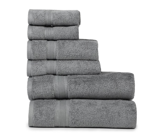 Tritex Luxury 6-Piece Cotton Towel Set 600 GSM Grey – Ultra Soft, Quick Dry & Highly Absorbent Bathroom Towels (Copy)