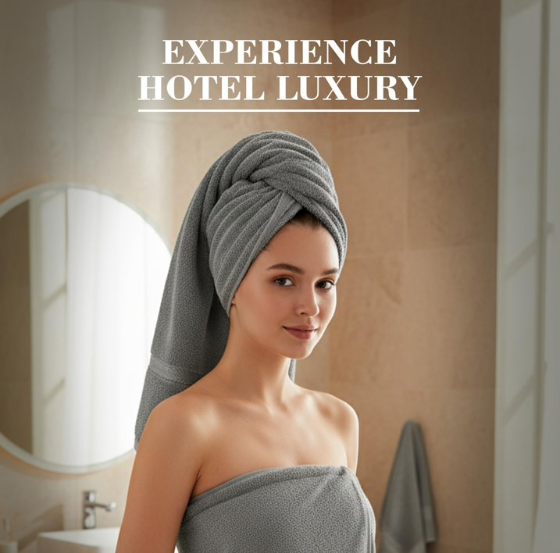 TRITEX 8 Piece Cotton Towel Set – Soft, Absorbent & Quick Dry Luxury Bathroom Towels, Grey (Copy)