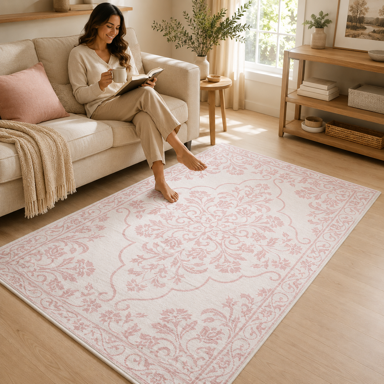 Machine Washable Poly Chenille Cotton Rug 24 x 40 Inch | 1600 GSM Soft Floor Mat